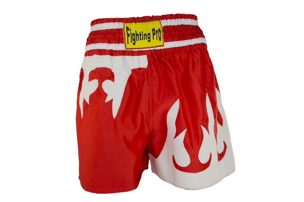 Short de Boxe Thai Rouge / Blanc