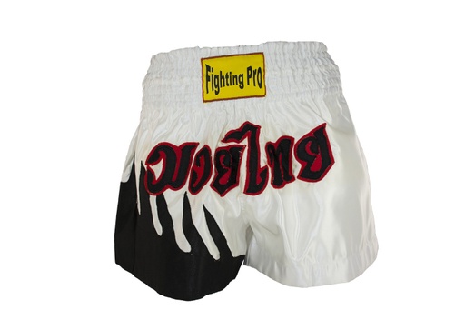 [SH1700N] Short boxe thaï blanc et noir